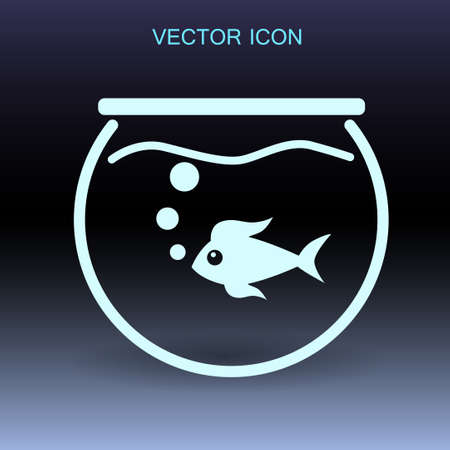 Aquarium and fish vector iconのイラスト素材