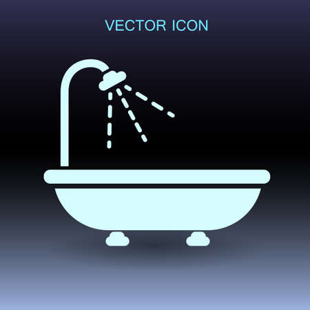bathtub and shower vector illustrationのイラスト素材