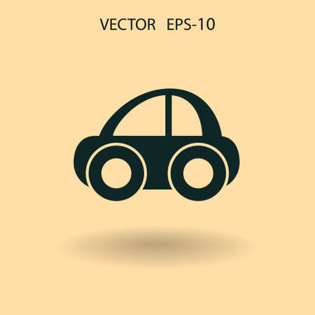Flat long shadow Car icon, vector illustrationのイラスト素材