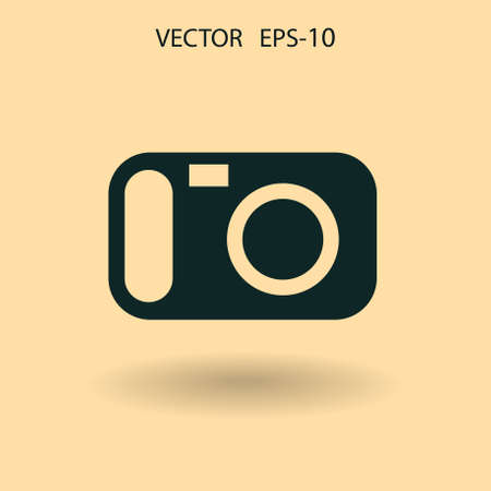 Flat icon of a camera. vector illustrationのイラスト素材