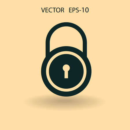 Flat icon of lock. vector illustrationのイラスト素材