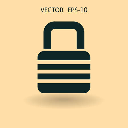 Flat icon of lock. vector illustrationのイラスト素材