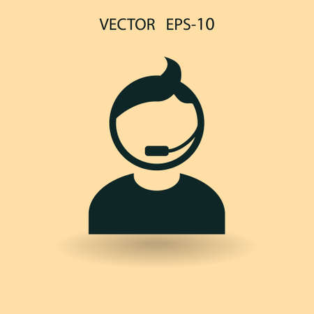 Flat icon of support. vector illustrationのイラスト素材