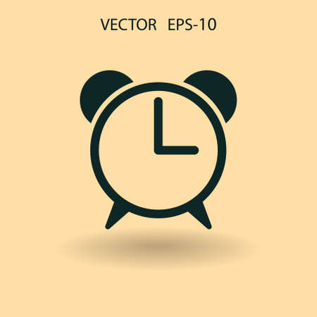 Flat icon of alarm clock. vector illustrationのイラスト素材