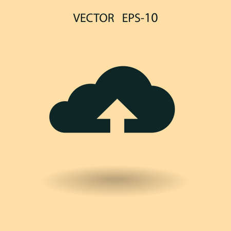 Flat icon of upload cloud. vector illustrationのイラスト素材