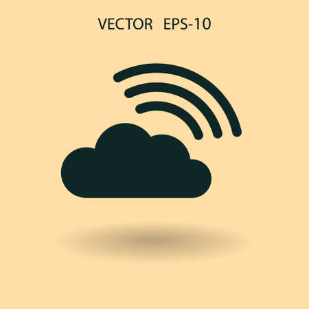Flat icon of cloud. vector illustrationのイラスト素材