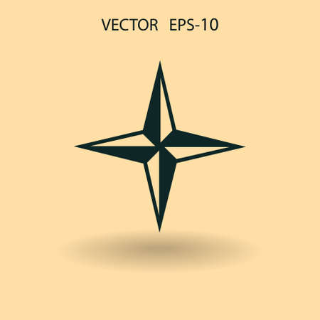 Flat icon of compass. vector illustrationのイラスト素材