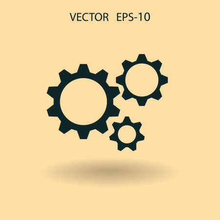 Flat icon of gears. vector illustrationのイラスト素材