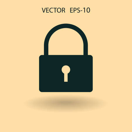 Flat icon of lock. vector illustrationのイラスト素材