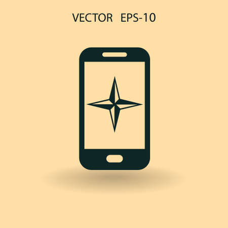Flat icon of smartphone. vector illustrationのイラスト素材