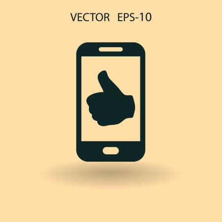 Flat icon of smartphone. vector illustrationのイラスト素材