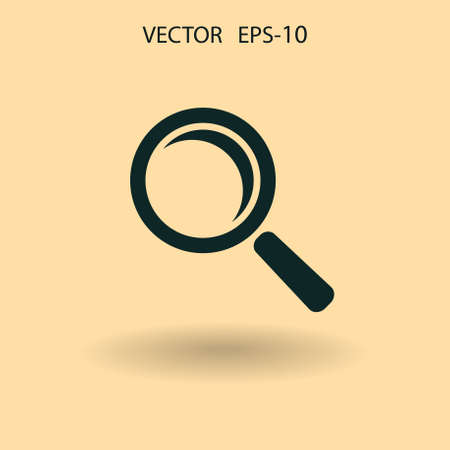 Flat icon of loupe. vector illustrationの写真素材
