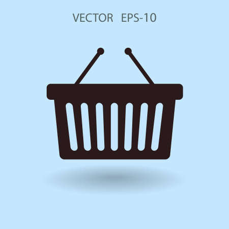 Flat  icon of shopping basket. vector illustrationのイラスト素材