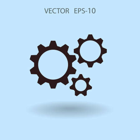 Flat icon of gears. vector illustrationのイラスト素材