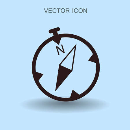 Flat compass icon. vector illustrationのイラスト素材