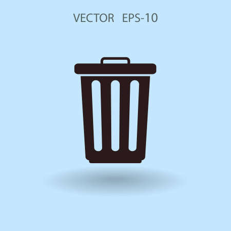 Flat a paper basket icon. vector illustrationのイラスト素材