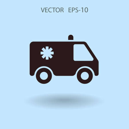 Flat  icon of ambulance vector illustrationのイラスト素材