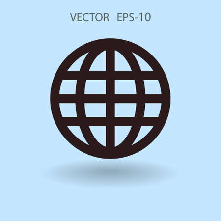 Flat icon of globe. vector illustrationのイラスト素材