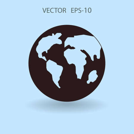 Flat icon of globe. vector illustrationのイラスト素材