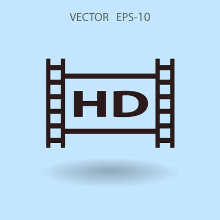 Flat icon of hd video. vector illustrationのイラスト素材