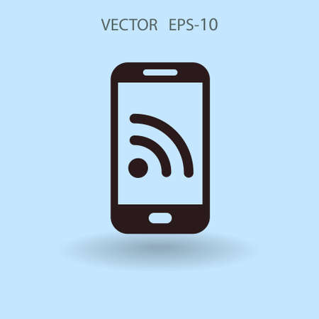 RSS mobile icon. vector illustrationのイラスト素材