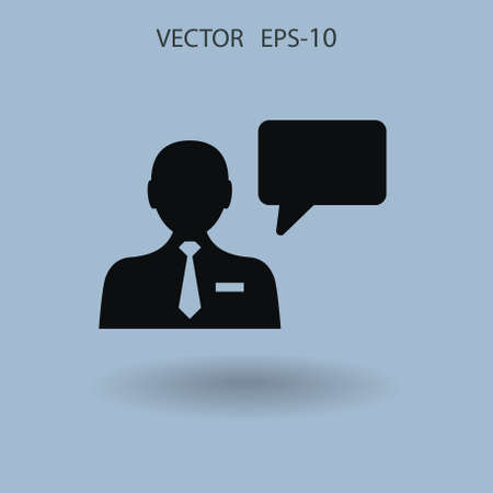Flat icon of support. vector illustrationのイラスト素材