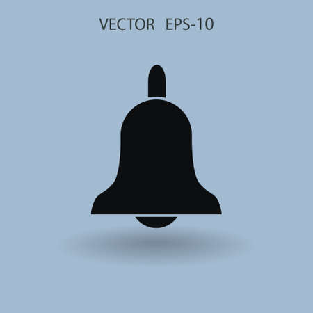 Flat icon of bell. vector illustrationのイラスト素材