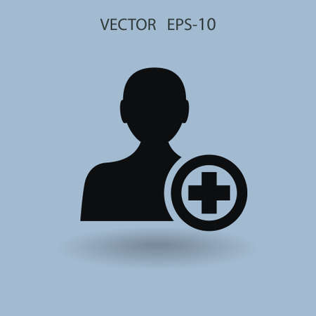 Flat icon of add friend vector illustrationのイラスト素材