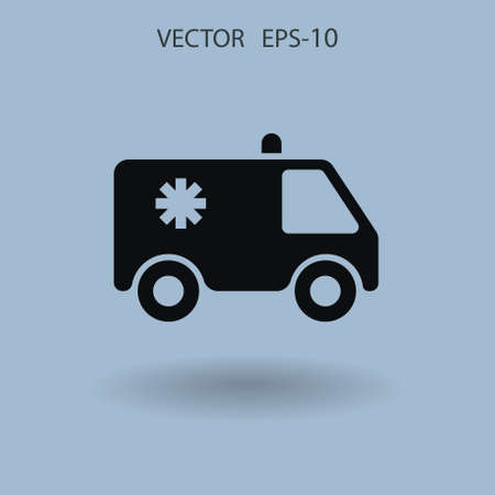 Flat  icon of ambulance vector illustrationのイラスト素材