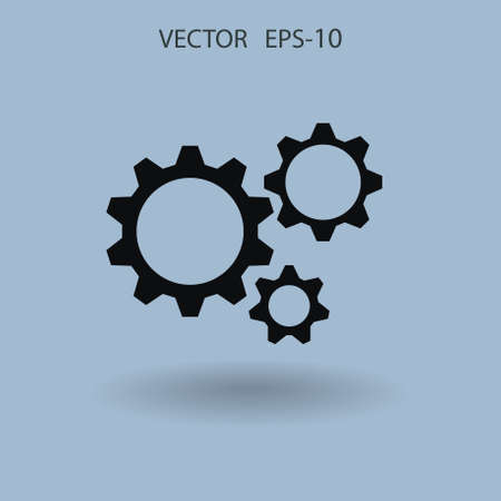 Flat icon of gears. vector illustrationのイラスト素材
