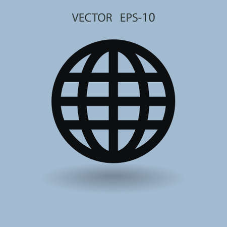 Flat icon of globe. vector illustrationのイラスト素材