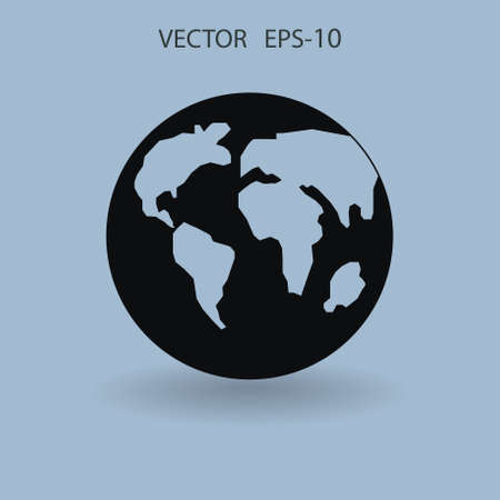 Flat icon of globe. vector illustrationのイラスト素材