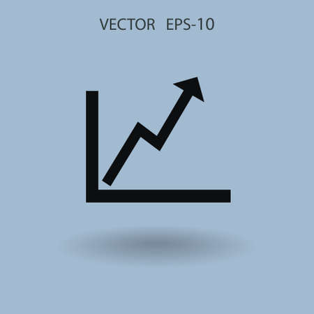 Flat icon of graph. vector illustrationのイラスト素材