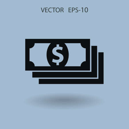 Flat icon of money. vector illustrationのイラスト素材