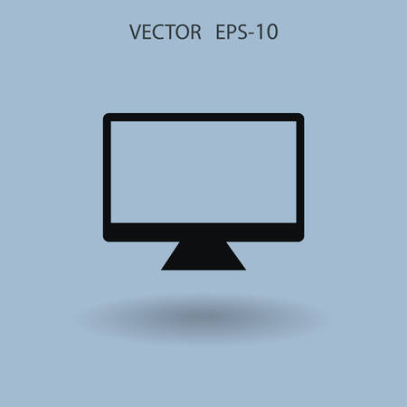 Flat icon of monitor. vector illustrationのイラスト素材