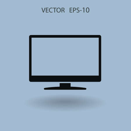 Flat icon of monitor. vector illustrationのイラスト素材