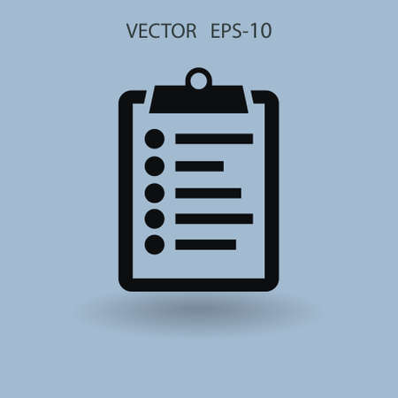 Flat icon of clipboard. vector illustrationのイラスト素材