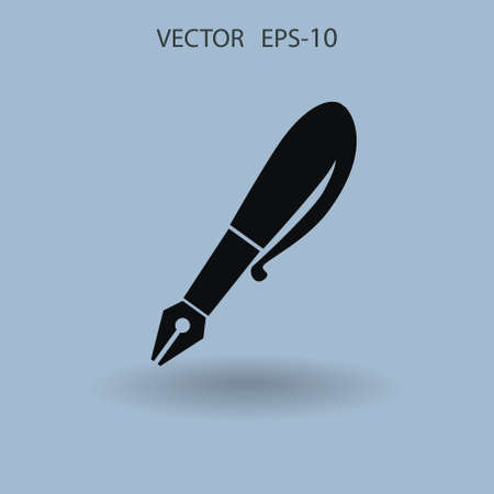 Flat  icon of pen. vector illustrationのイラスト素材
