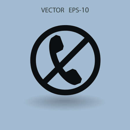 Turn off phone icon. vector illustrationのイラスト素材