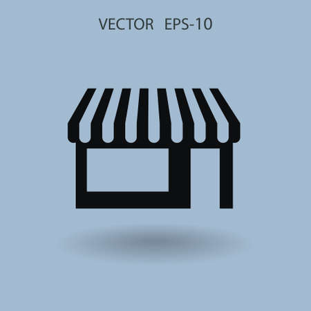 Flat Store icon, vector illustrationのイラスト素材