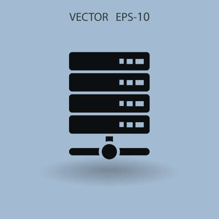Flat Computer Server icon, vector illustrationのイラスト素材