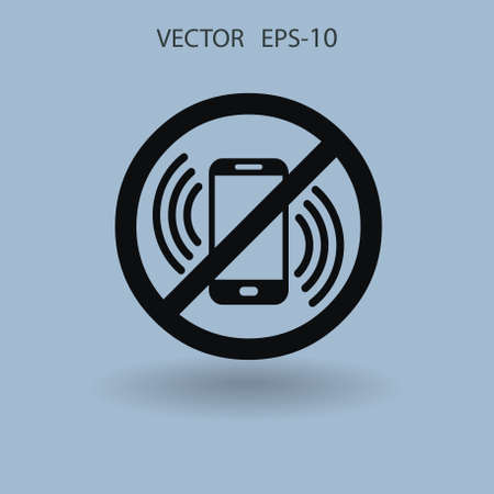 Turn off phone icon. vector illustrationのイラスト素材