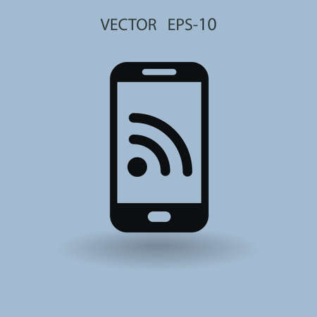 RSS mobile icon. vector illustrationのイラスト素材