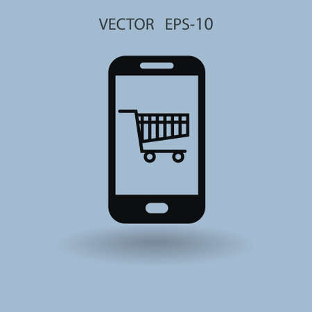Online shopping icon. vector illustrationのイラスト素材