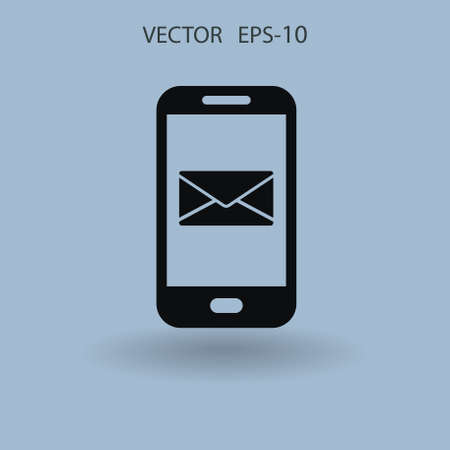 Mobile mail icon. vector illustrationのイラスト素材