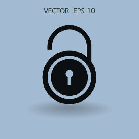 Flat icon of unlock. vector illustrationのイラスト素材