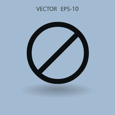 Flat icon of a prohibition. vector illustrationのイラスト素材