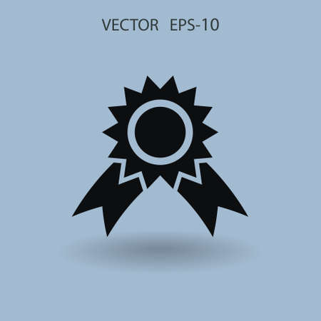 Flat long shadow Award icon, vector illustrationのイラスト素材