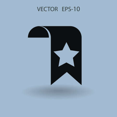 Flat long shadow Favorite bookmark icon, vector illustrationのイラスト素材