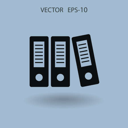 Flat long shadow Row of binders icon, vector illustrationのイラスト素材